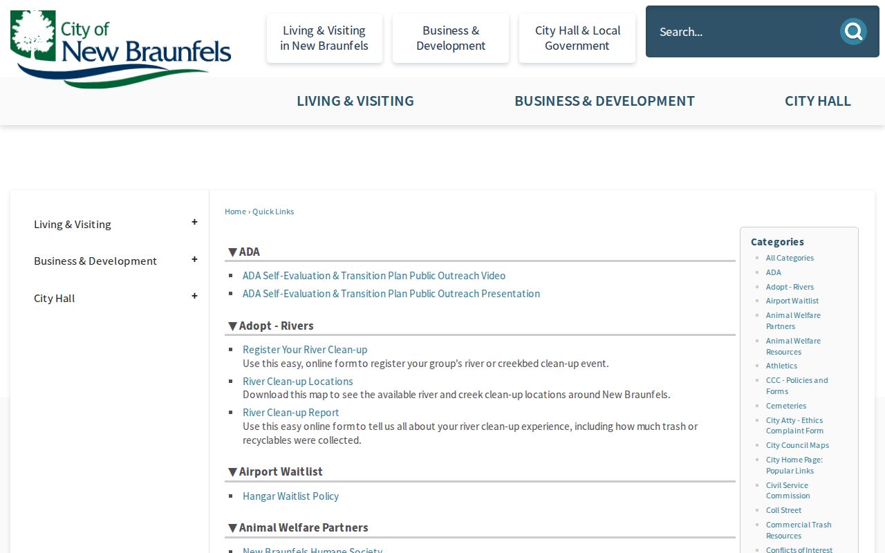 Comal County neighbors New Braunfels public resource quick links
